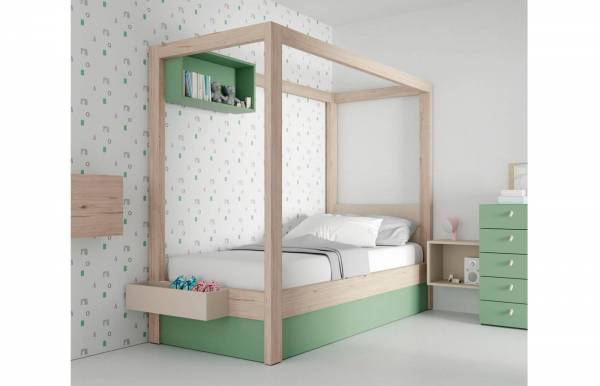 Habitación infantil juvenil con cama con dosel Canopy Veronese