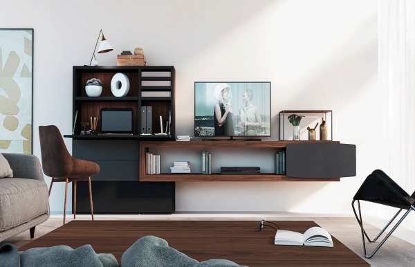 Estantería escritorio mueble Tv Qubic 2.0 modelo 34 de Piñero y Cabrero