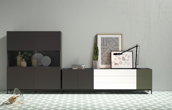 Composición mueble tv + vitrina CL14 de Rodri Diseño
